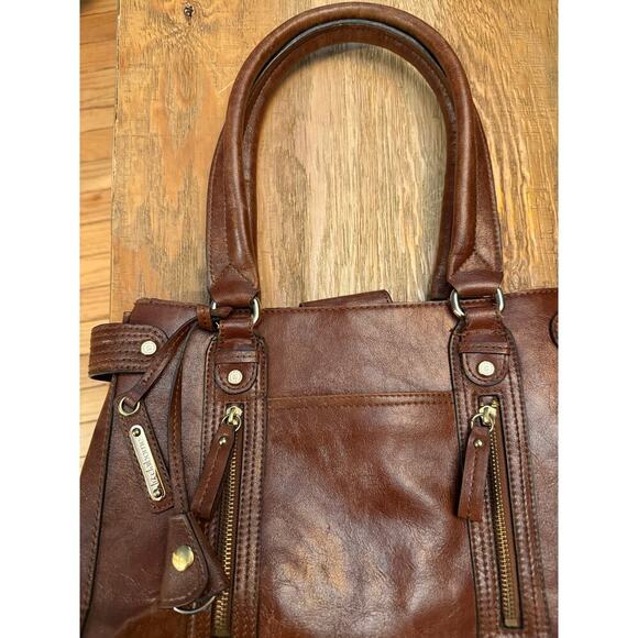 VTG Liz Claiborne Mocha Mousse Leather Shoulder Bag Excellent Cond - Picture 4 of 8